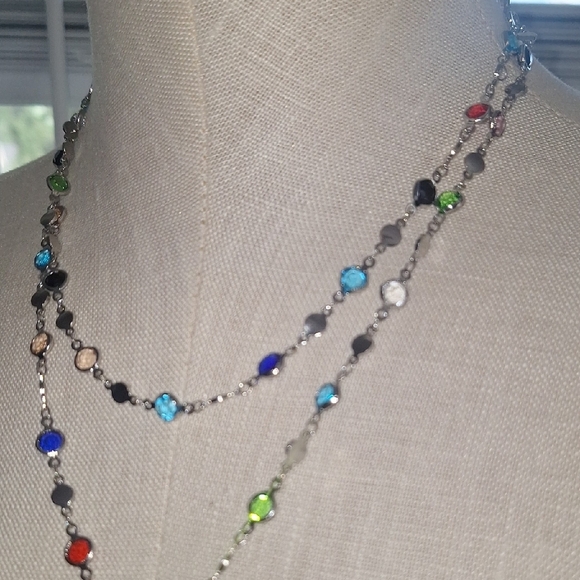 Multicolor Beaded Y Shaped Necklace - Picture 4 of 5